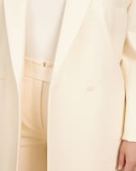 Luxe Wool Twill Double Breasted Blazer Coat | Ivory